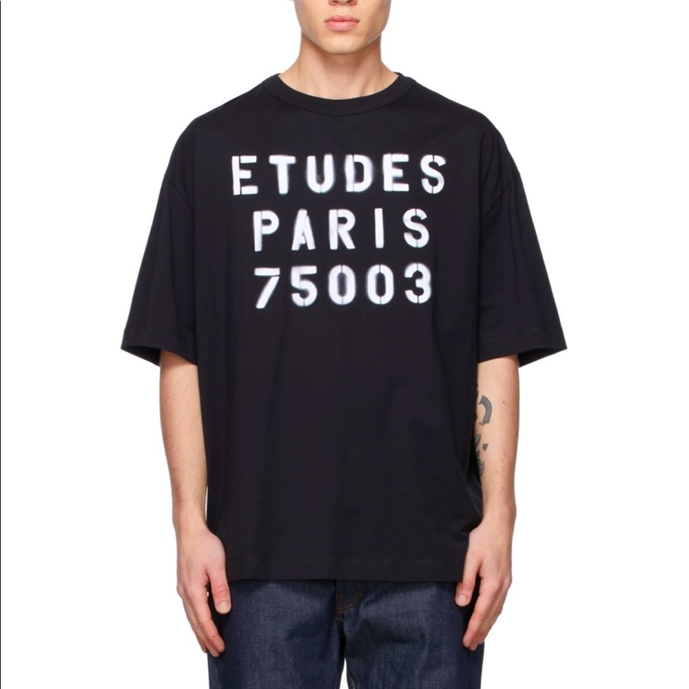 ÉTUDES Black Museum Stencil T-Shirt NWT